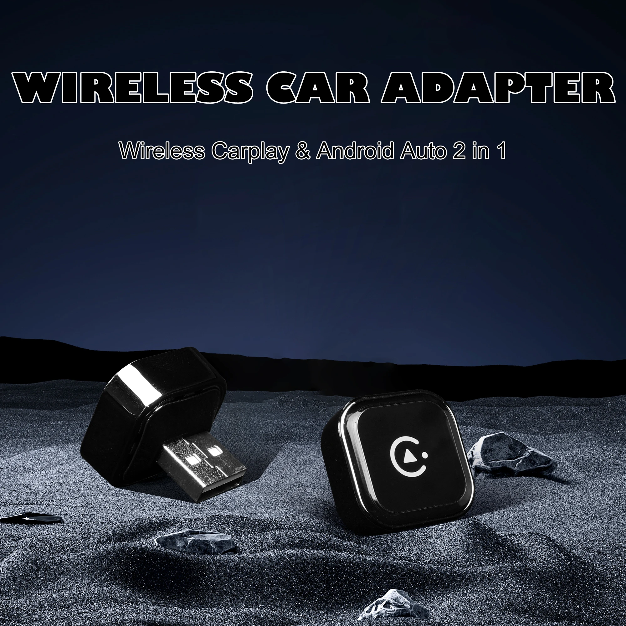 Wireless CarPlay Android Auto Adapter 2 in 1 Mini USB Car Dongle Auto Reconnect for Original Wired CarPlay Vehicles