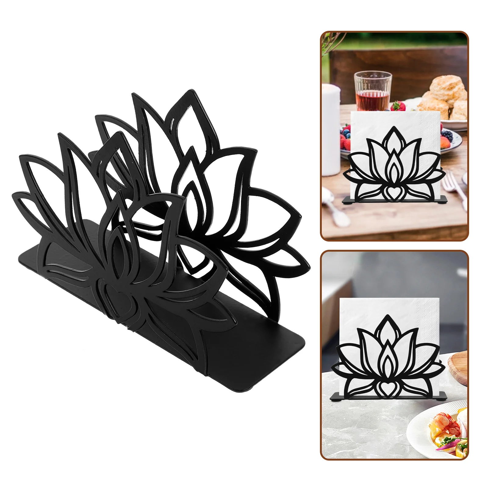 

Lotus Napkin Holder for Table Storage Dispenser Stand Paper Tissue Metal Napkins