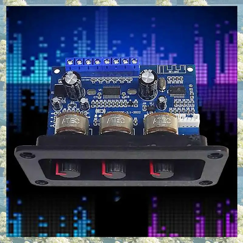 New-5X 2X25W+50W 2.1 Channel Bluetooth 5.0 Subwoofer Class D Audio Amplifier Board Kit With DC Female+USB Cable