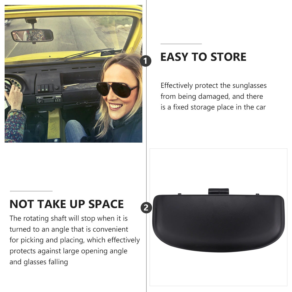 

Plastic Car Glasses Case Sunglasses Box for Automobile Eyewear Storage Durable Simple Design Practical Use Black Color Easy