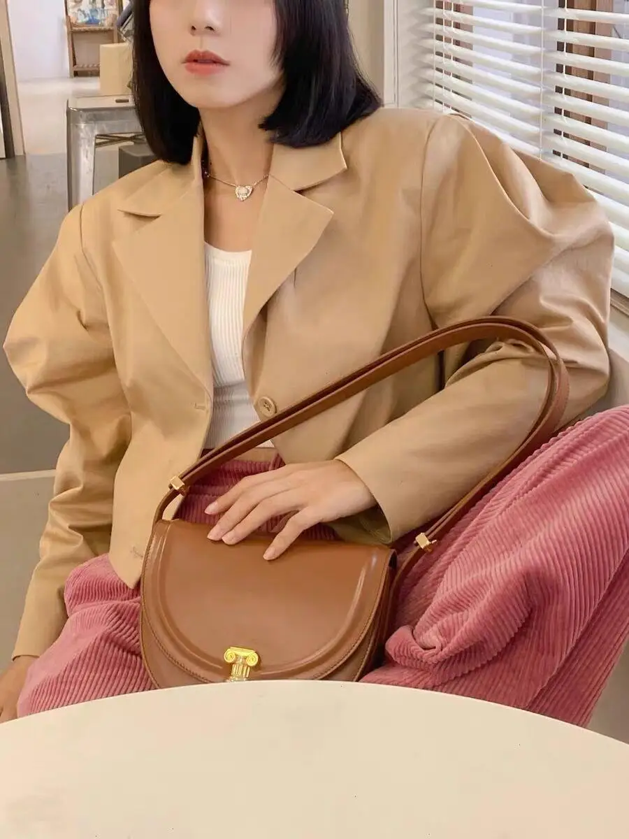 Women\'s Leather Crossbody Handbags Shoulder Saddle Bags Vintage Purses Boho Satchel Hand Bag Ladies Sling Phone Wallet