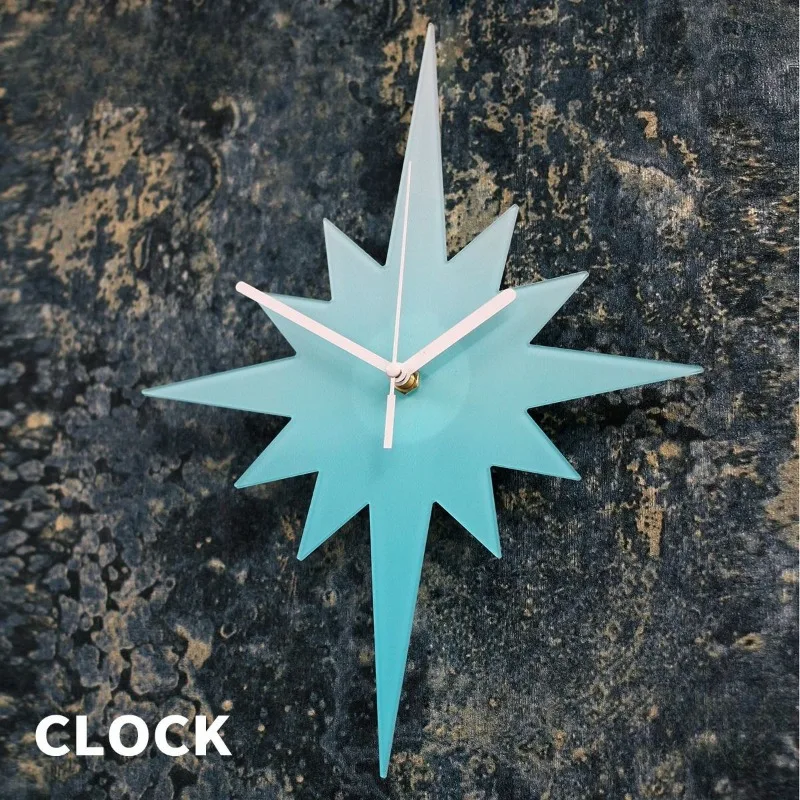 

12 Pointed Star Wall Clock Creative Living Room Decorative Clock Bedroom Modern Silent Wall Watch Interior Decor Accessory