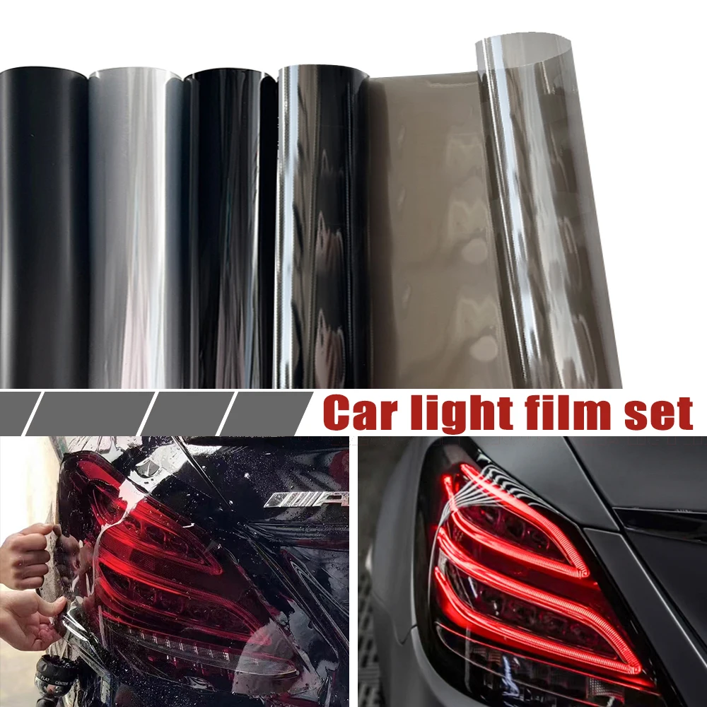 

40X200cm Gloss Transparent Light Black Smoke Vinyl Film Tint Waterproof for Headlights Taillight Wrap Cover Films Auto Exterior