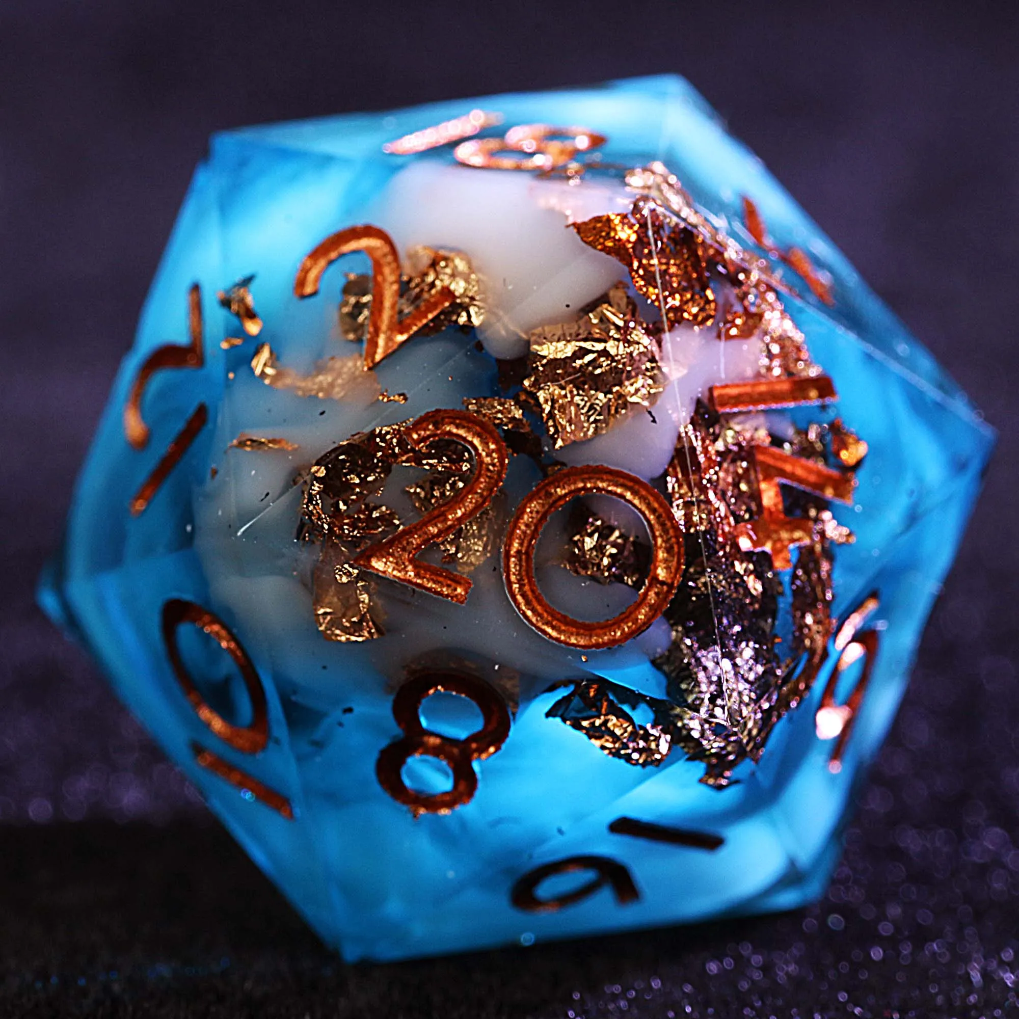 9 نرد راتينج متعدد السطوح DD مجموعة رقائق ذهبية سحابة السماء الزرقاء #2