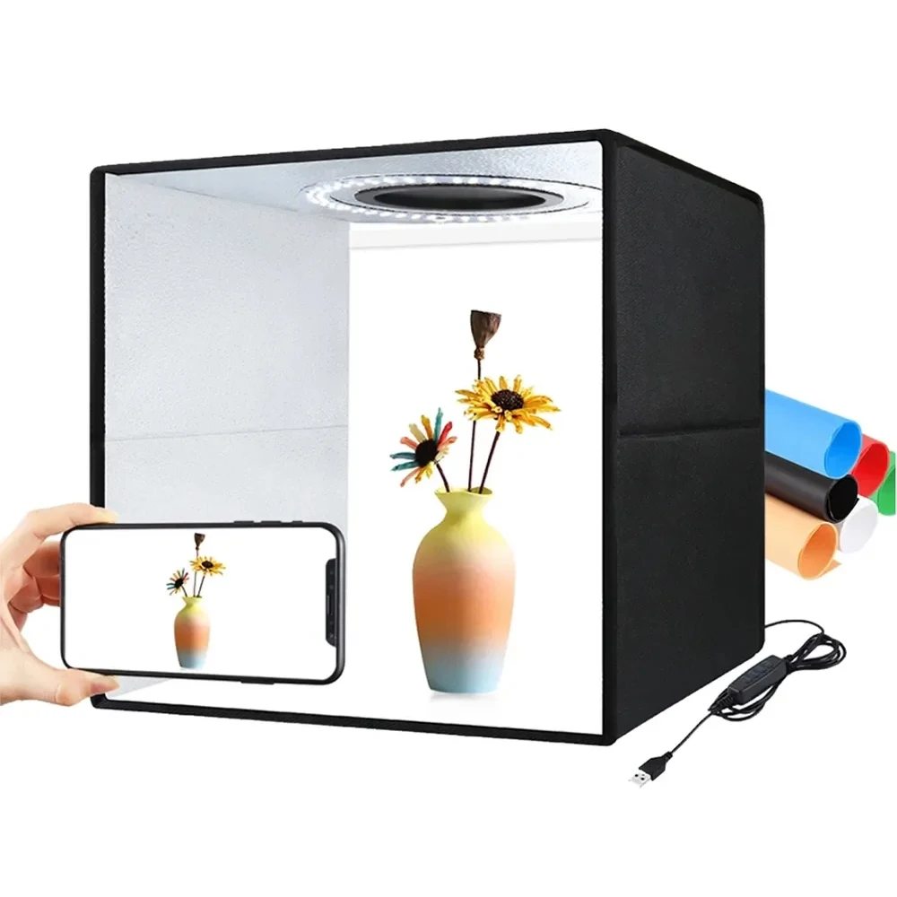 

Складной световой короб для фотостудии, лайтбокс для фотосъемки 30CM/40CM дюйма с 6 цветами фона, наборы софтбокса с регулируемой яркостью для фотосъемки