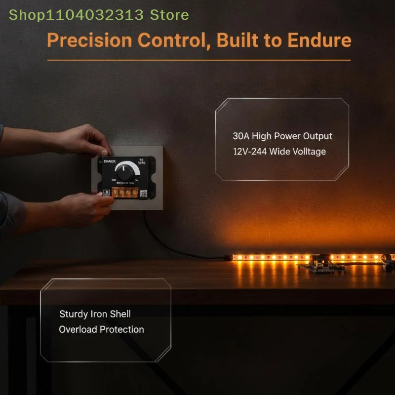 petiteLED Dimmer Switch Brightness Adjustable Controller Simple Operation for Single Color LED Strip Light Car RV DIY Use