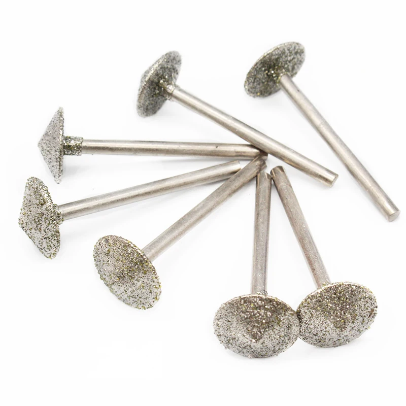 5Pc 6~14mm D-Needle Umbrella Shaped Electroplated Diamond Head 2.35/3mm Shank Burr Grinding Engraving Bit for Dremel Rotary Tool