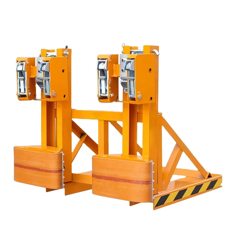 for·Double Rim Grip Mechanical Drum Lifter Barrel Drum Grab Clamp Forklift Drum Attachment@