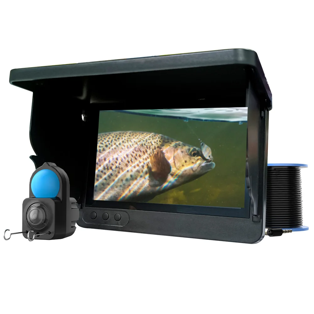 GUANMOU Underwater Camera 1080p 7 inch lcd Endoscope camera Waterproof 1000TVL Fishing Camera 12pcs Infrared Light for Lake Ice