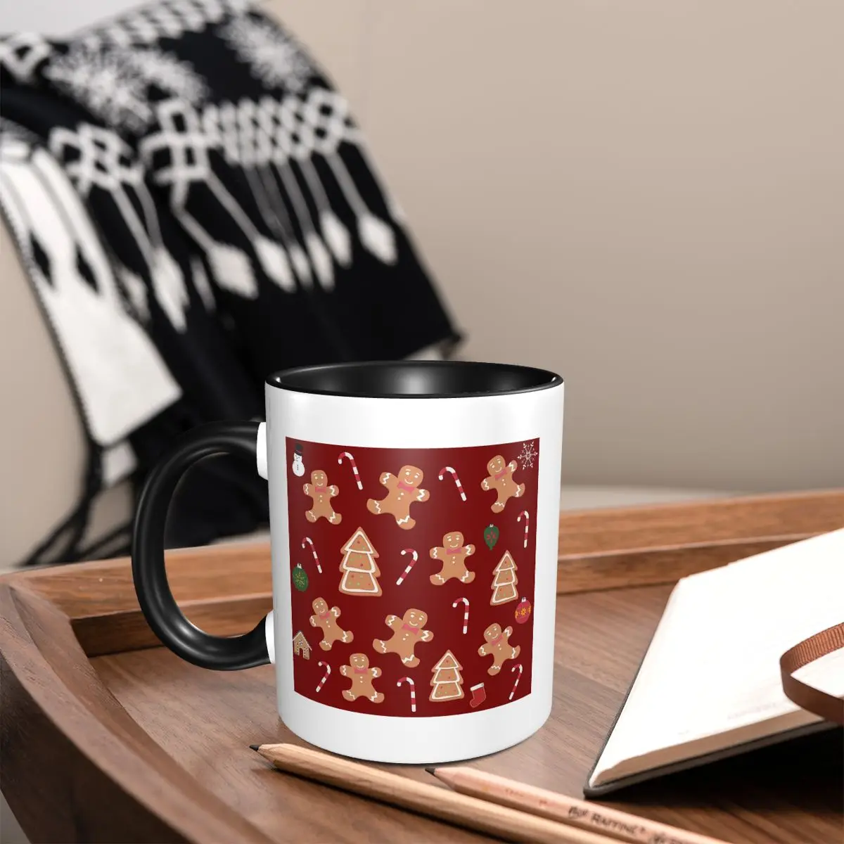 

Christmas Gingerbread Cookies Mug Funny Ceramic Coffee Cups Tea Mugs Milk Cup Drinkware Gifts for Friends