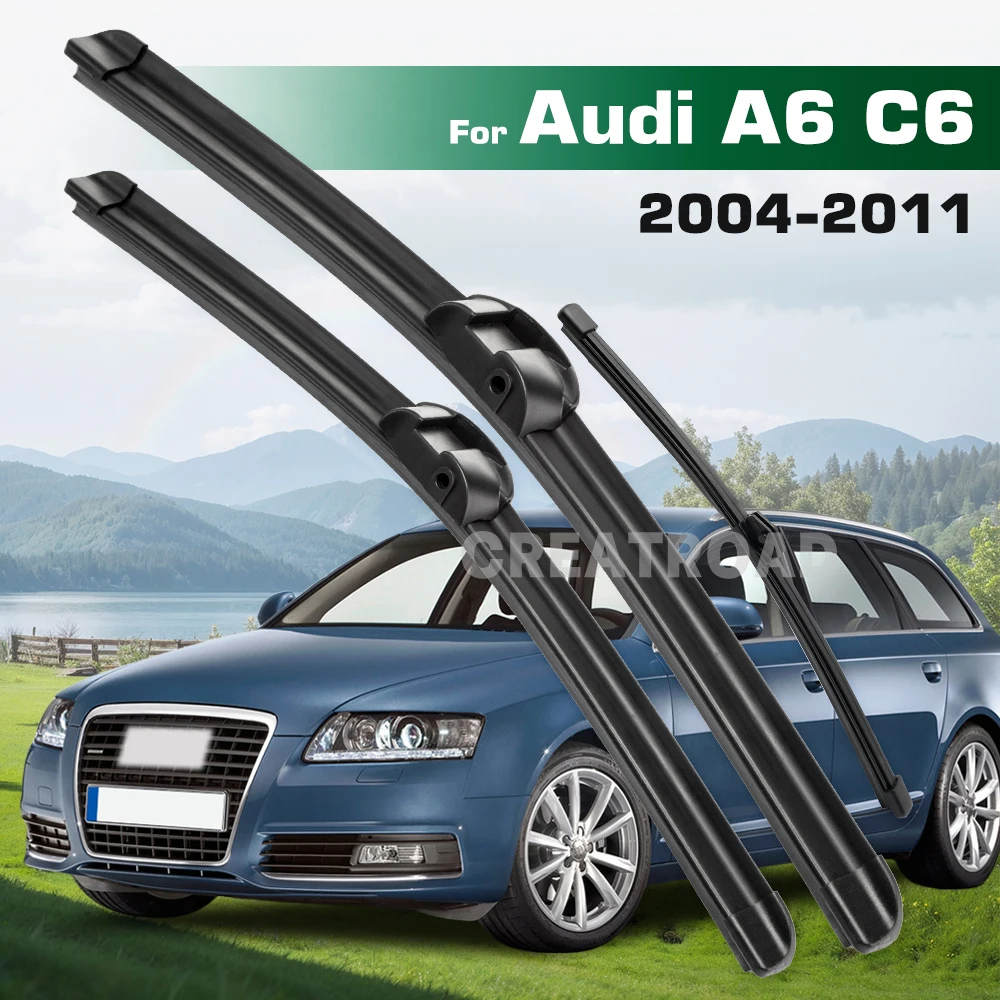 

GREATROAD Wiper LHD&RHD Front & Rear Wiper Blades Set For Audi A6 C6 2004 - 2011 Windshield Windscreen Window Brushes