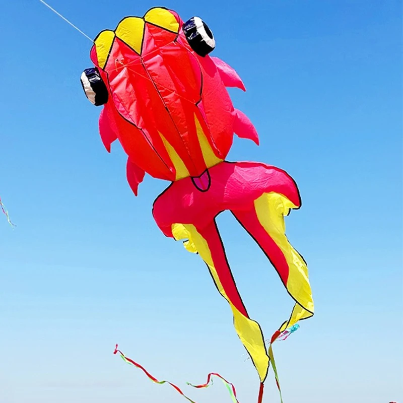 Three Dimensional Soft Goldfish Kite with Long Tail, Easy To Fly Nylon Kite with Tear Resistance, Accepted for Wholesale