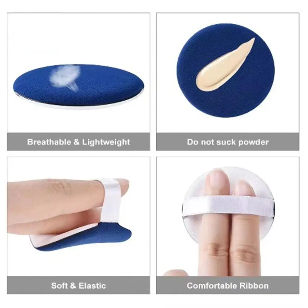 5個入りスムースコスメティックパフ、フェイシャルパウダーパフ、ソフトメイクアップファンデーションスポンジ、コスメティックエアクッションパッド、女性用ビューティーツール