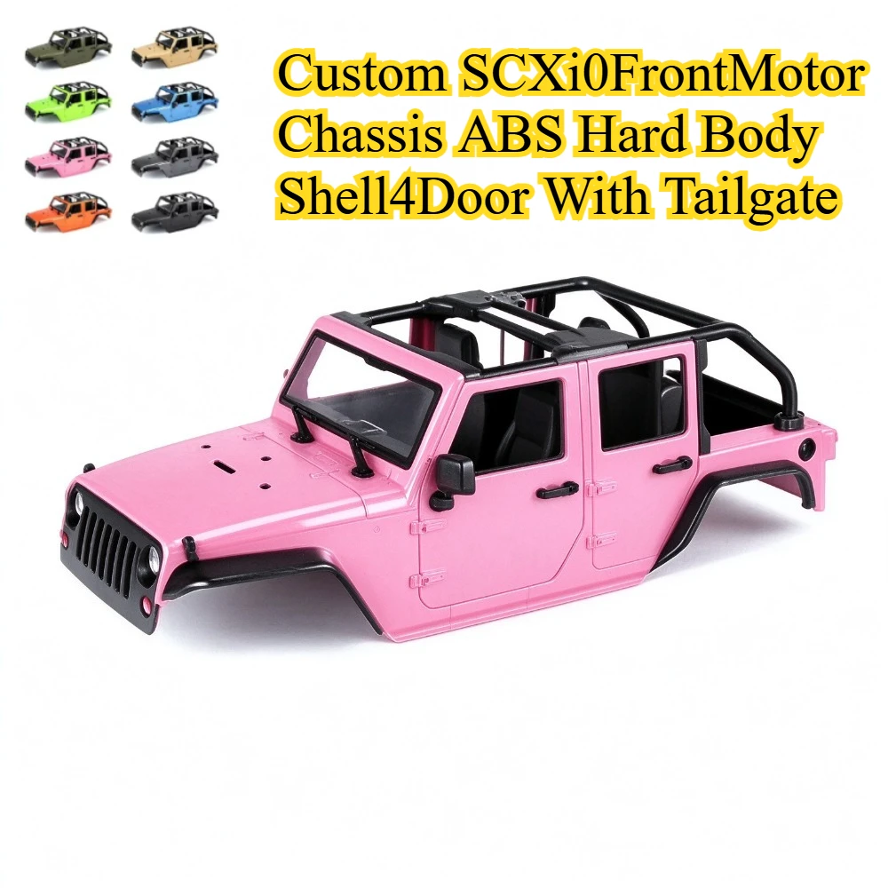 Upgrade RC Crawler ABS Hard Body Shell 4 Door Tailgate custom size For 1/10 Axial SCX10 Front Motor Chassis Hobby Parts