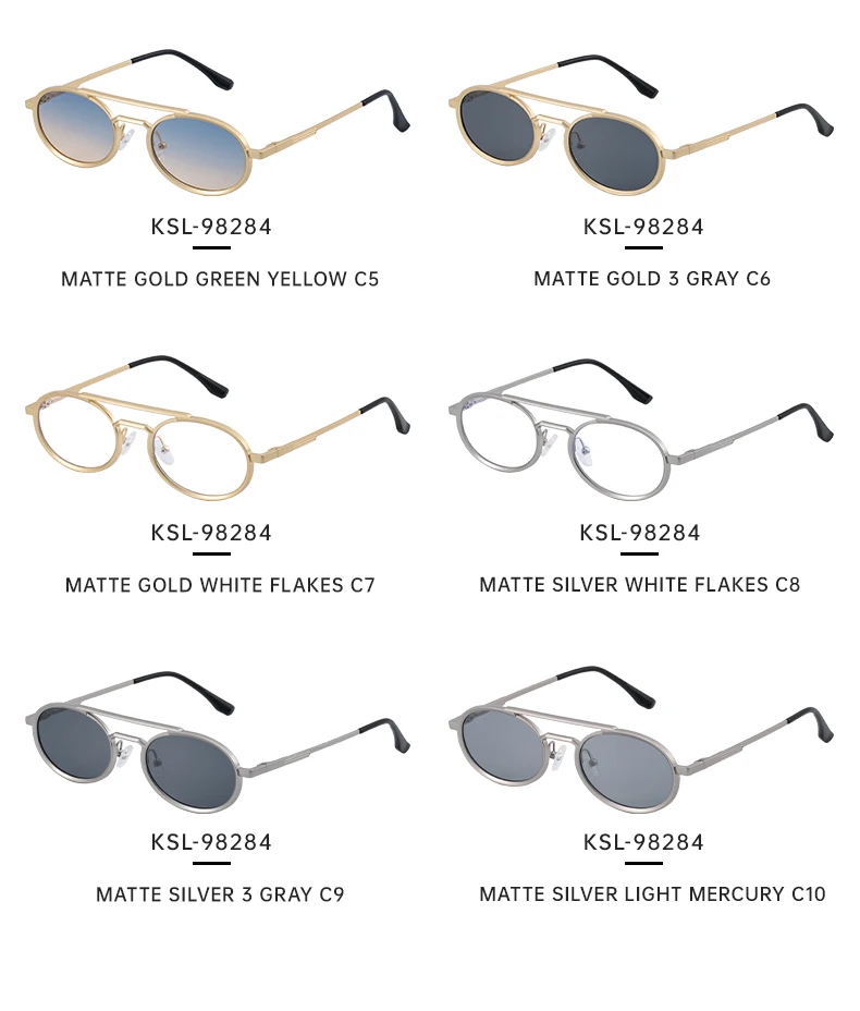 Ovale Steampunk-Sonnenbrille mit kleinem Rahmen für Damen, 2026, luxuriöse Vintage-Rundsonnenbrille für Damen, Doppelstrahl-Brille für Damen – Detail 12
