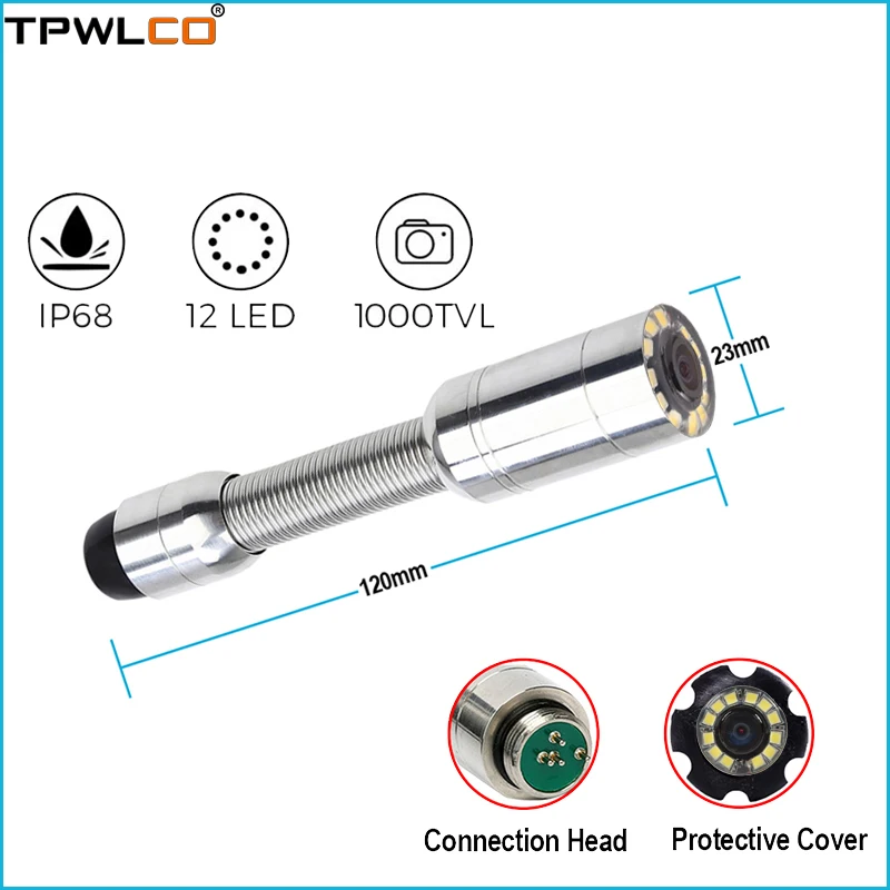 

23mm Diameter Stainless Steel Waterproof Pipeline Camera Used For Pipe Inspection Camera Repair Replacement