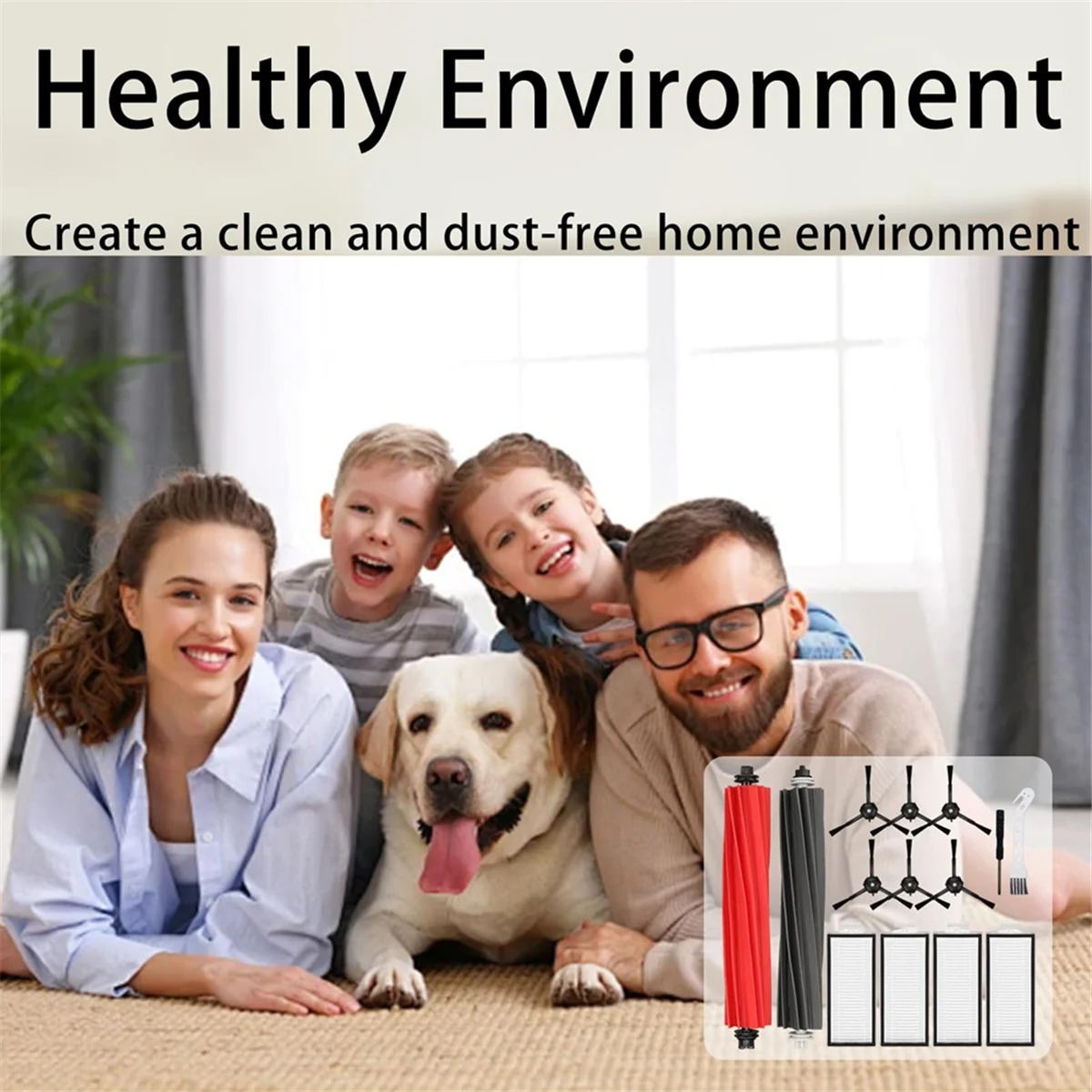 BFYL-Kit Pengganti untuk Roborock Q5 Max +/ Q5 DuoRoller +/Q5 Pro/Q5 Pro +/Q8 Max/ Q8 Max + Vakum Robot, Filter HEPA Sikat Utama