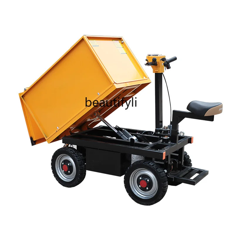 CXH Three-Wheel Gray Bucket Truck Brick Sand Pulling Platform Trolley Farming Truck Agricultural Self-Unloading Dumptruck