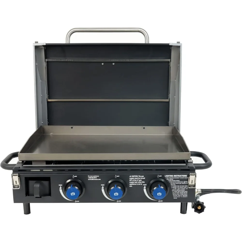 

Griddle Gas Grill & Griddle for Backyard Cooking and Camping, Portable Tabletop Stove