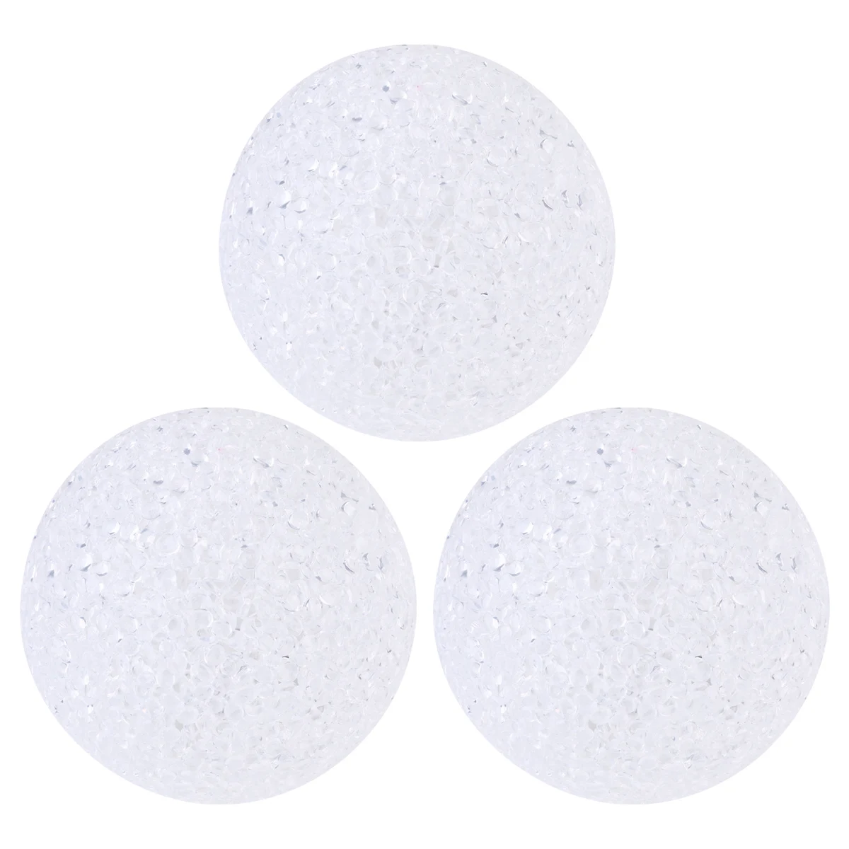 3 Pcs Night Light Crystal Lamp Led Round Rice Grains Ball Nightlight Tabletop Decoration