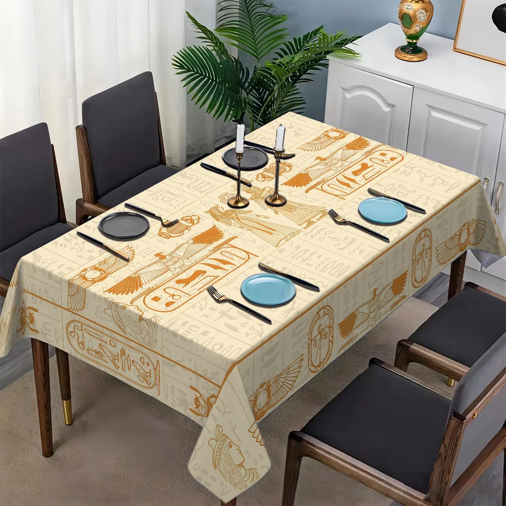- 1 PC Ancient Egyptian style, with a brown-yellow color scheme, simple hieroglyphic patterns in a European stylezyc