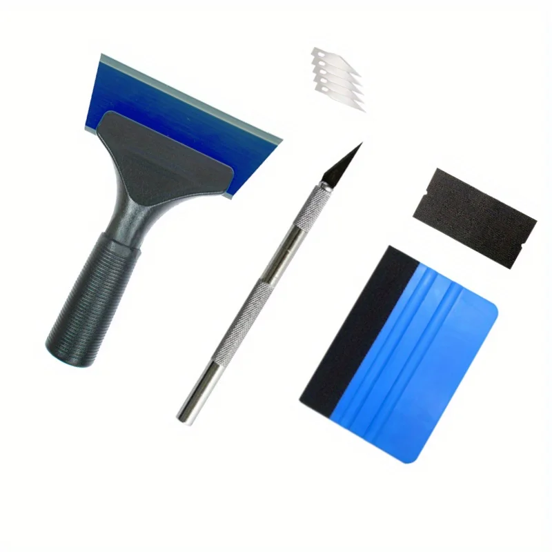 9Pcs Professional Window Tinting Kit with Rubber and Felt Squeegees, Utility Knife, and Vinyl Wrap Tools