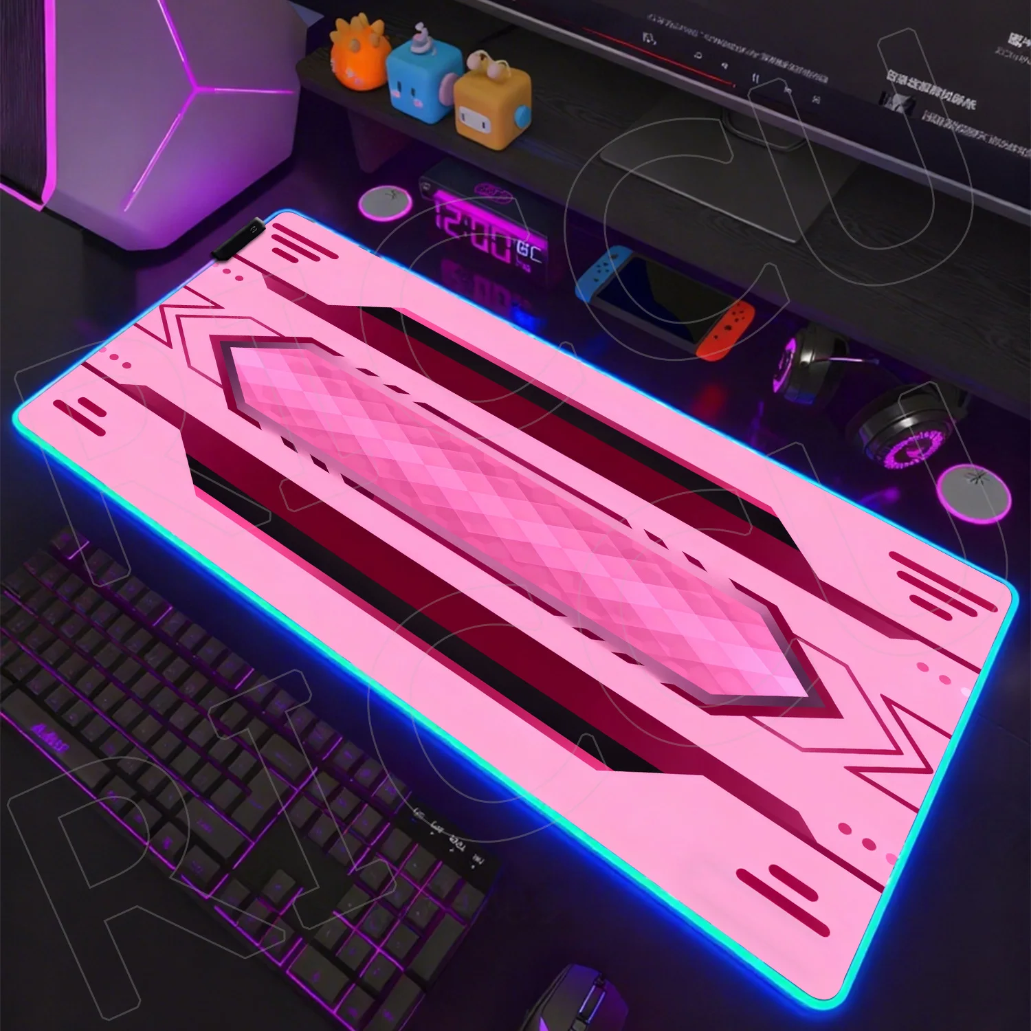 RGB الخيال العلمي نمط الكمبيوتر 500X1000 مللي متر LED ماوس الوسادة الألعاب ملحقات الكمبيوتر الشعور بالعلوم والتكنولوجيا حصيرة مكتبية منصات لوحة المفاتيح