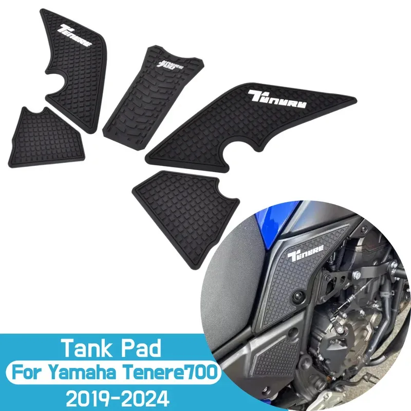 Side Tank Pad Fuel Gas Oil Protector Cover Motorcycle Rubber Sticker For Yamaha Tenere 700 2019-2024 Tenere700 T700 XTZ700