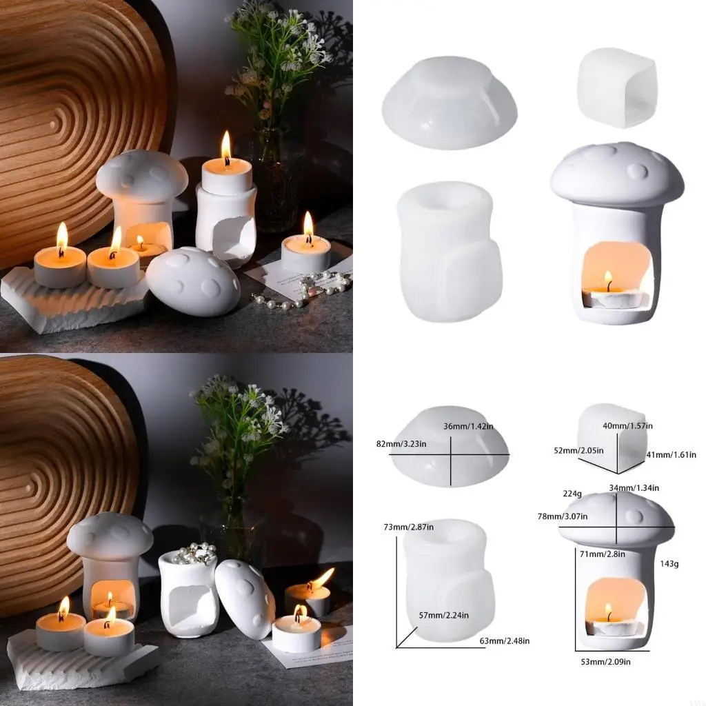 

X4YA Silicone Mold for Crafting Unique Mushroom Holder Desktop Ornament Mould
