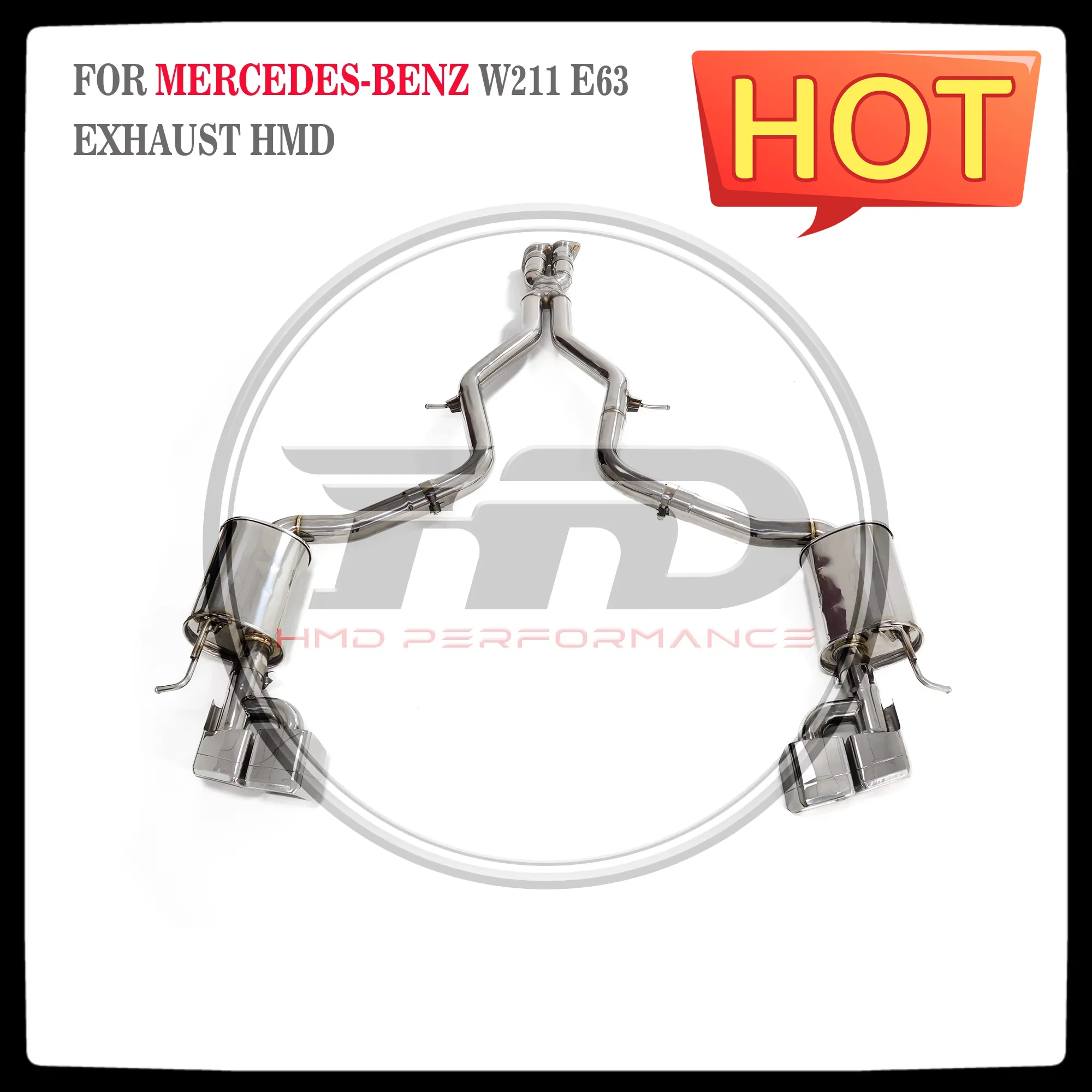 HMD stainless Steel exhaust System Catback for Mercedes-Benz W211 E63 Automotive electronic Valves muffler Auto parts