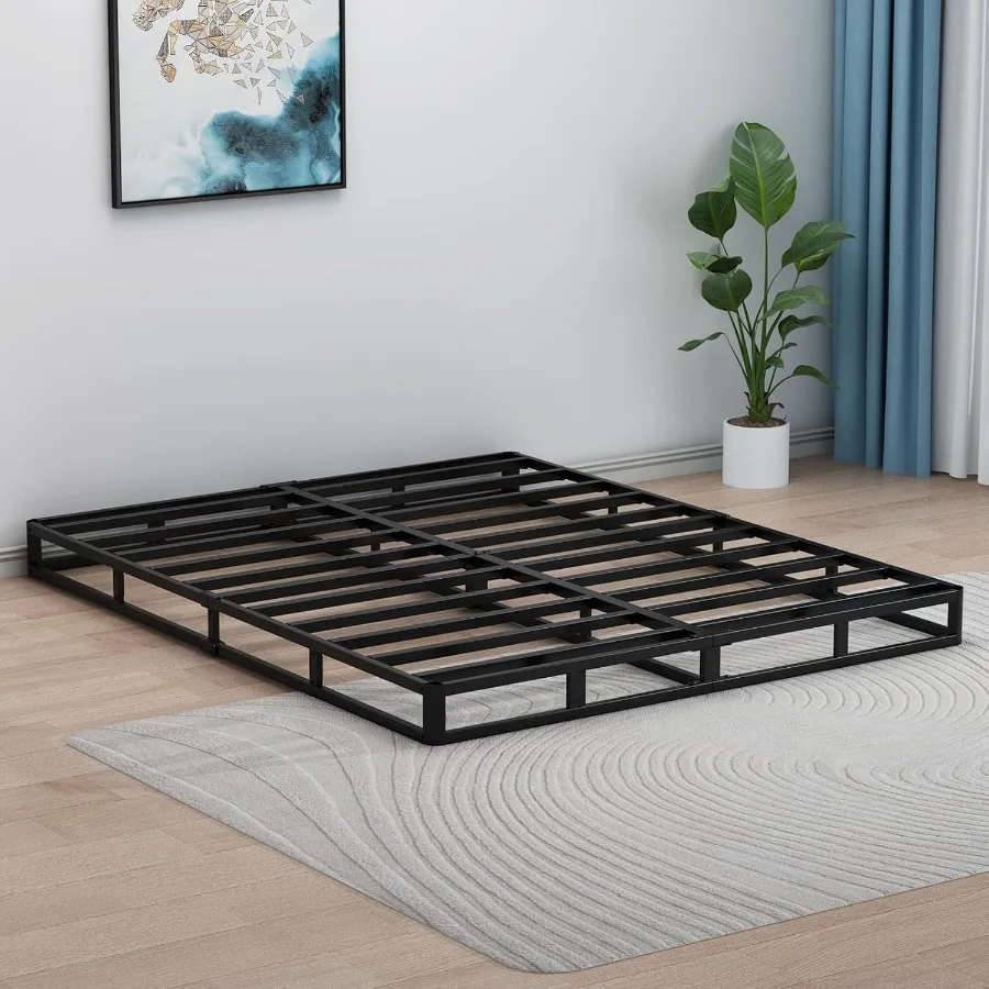 King Box Spring,5 Inch Low Profile Box Spring for King Bed,3500lbs Heavy Duty Metal Mattress Foundation Support