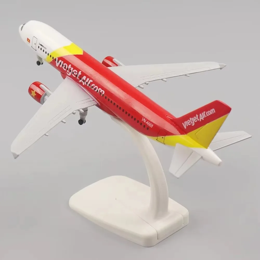 Airplane Model Vietjet A320 Scale 20cm 1:400 Replica Alloy Material Aviation Plane Model Metal Airplanes Decoration