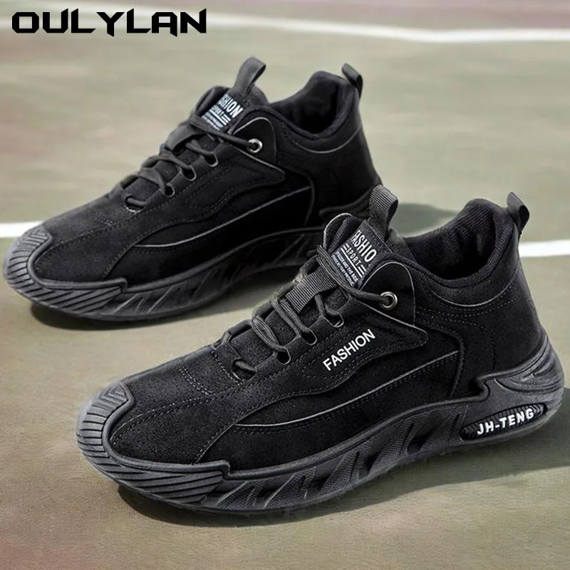 

Mid-Top Lace-Up Fleece-Lined Warm Thick Sole Rubber Material British Style Winter Men's Casual Sports Shoes Outdoor Snow Boots