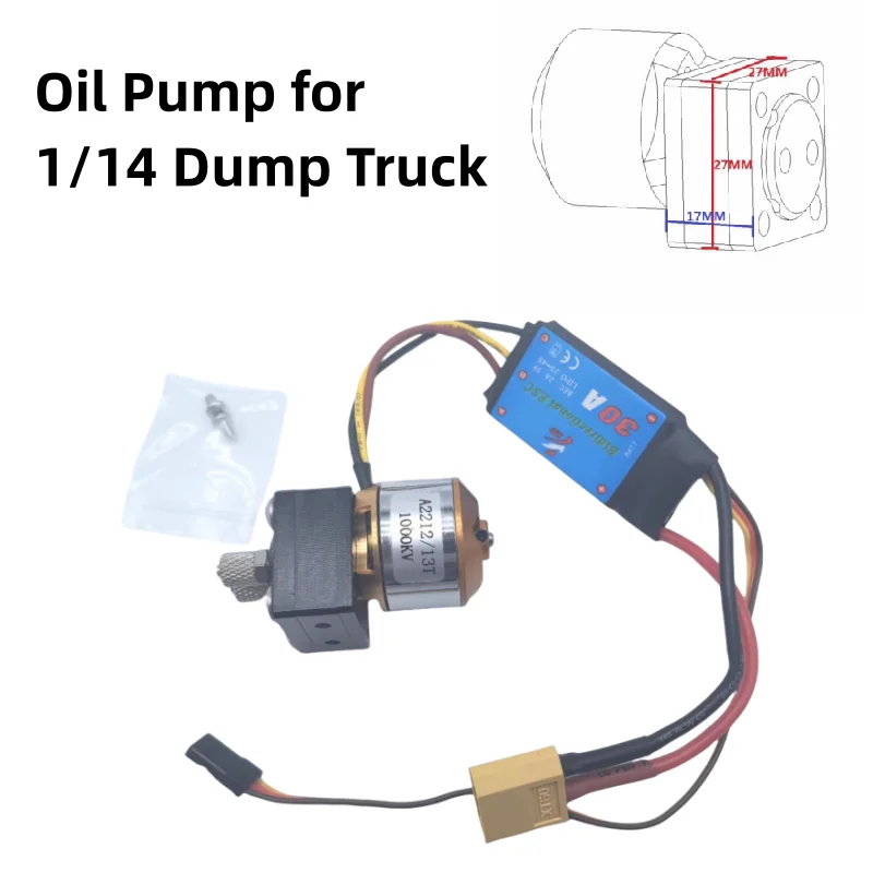 Gear Pump Hydraulic Pump Oil Pump for Tamiya 1/14 RC Truck Scania Man Benz Volvo King Tractor Trailer LESU Parts