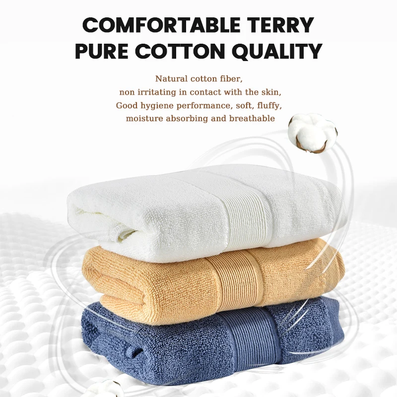 Two Sets Of Thickened Pure Cotton Household Towels That Absorb Water And Do Not Shed Hair Plain Color Face Washing Towels