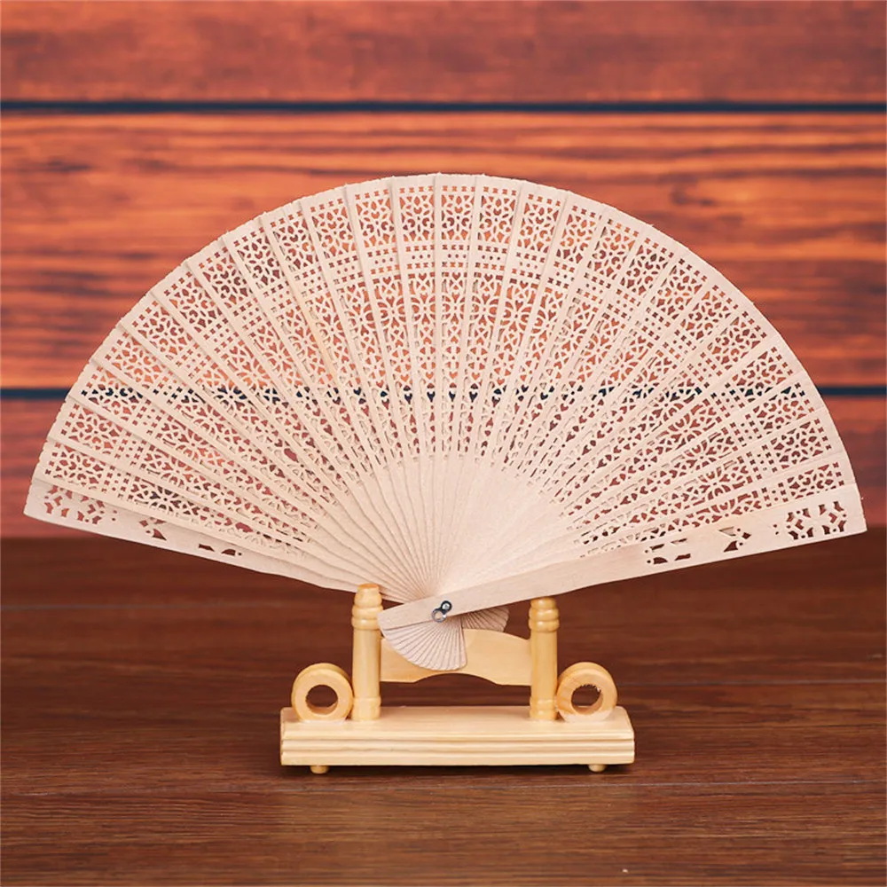 Personalized Portable Wooden Fan Wedding Favors Gifts For Guest Sandalwood Hand Fan Party Decoration 20cm Wood Folding Fan