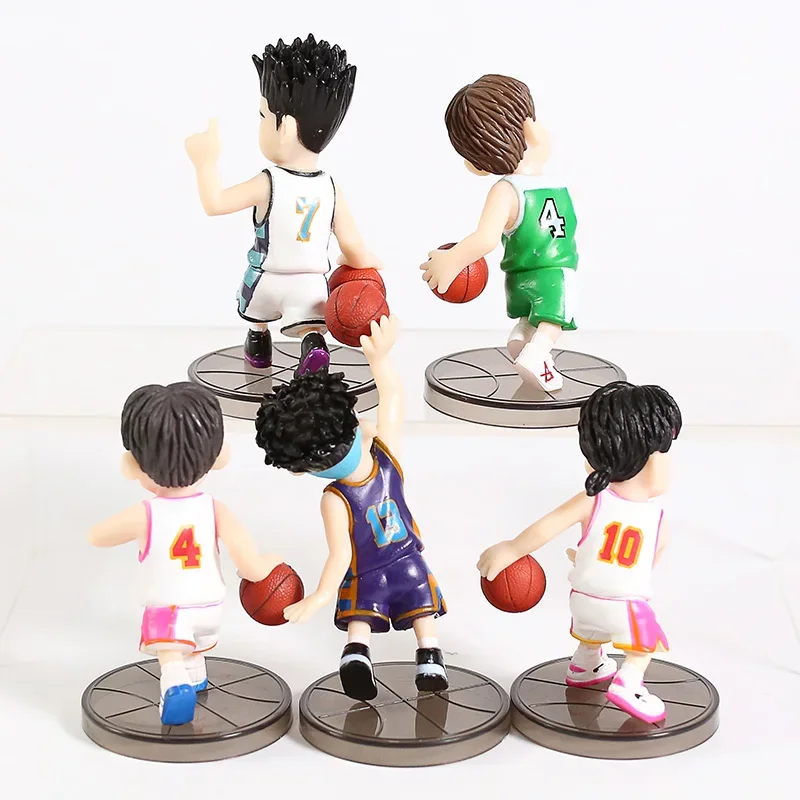 Anime Hanamichi Sakuragi Rukawa Kaede Miyagi Ryota Mitsui Hisashi Akagi Takenori PVC Figures Toys 5pcs/set