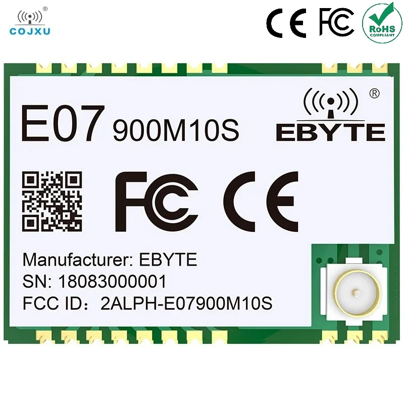 CC1101 Wireless RF Module 868Mhz 915Mhz Long Range 1.5km SMD Package Stamp Hole Antenna E07-900M10S SPI Wireless Module