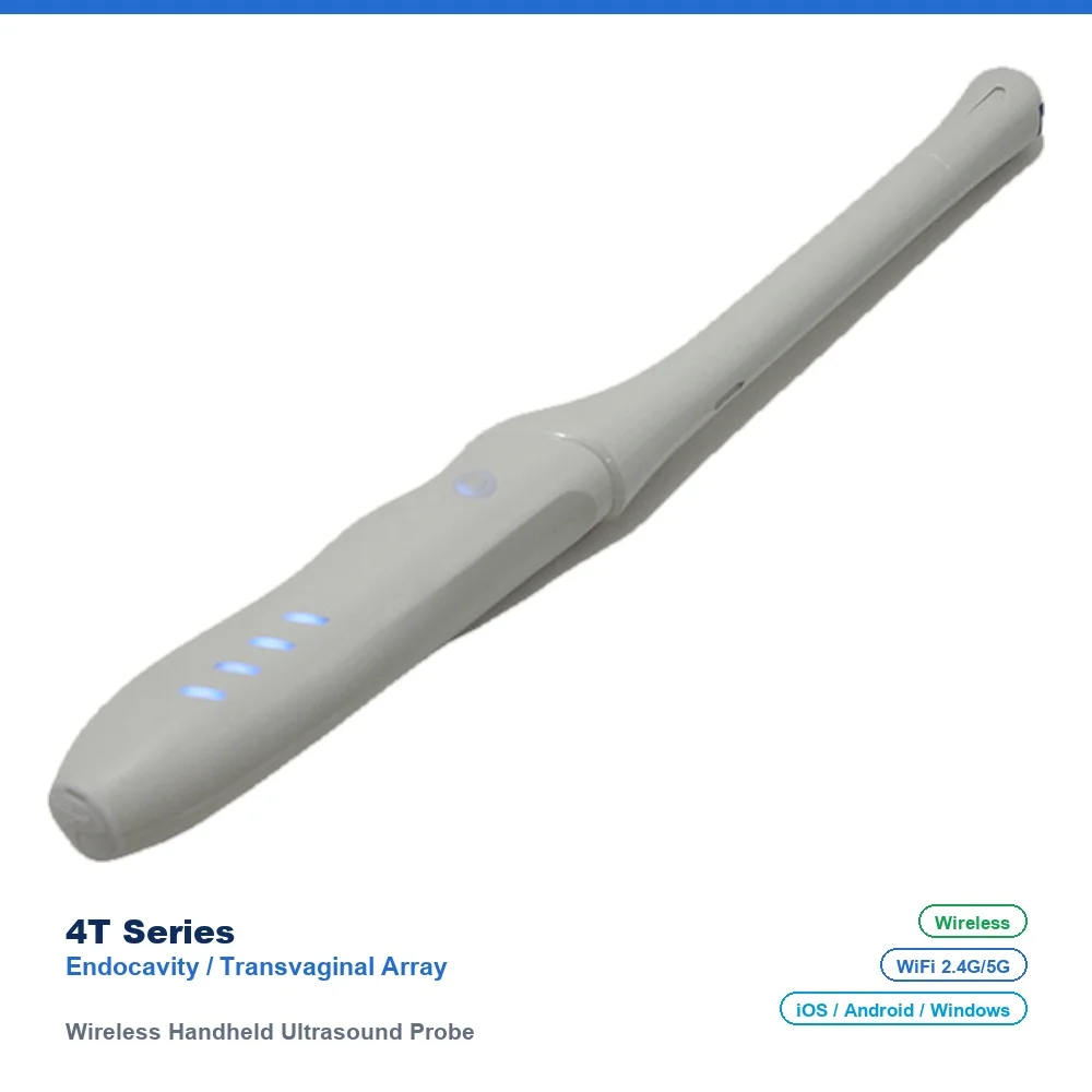 4T Wireless Handheld Ultrasound Probe, Endocavity / Transvaginal Array, 128 Elements, 32 Channels, for Gynecology, Obstetrics