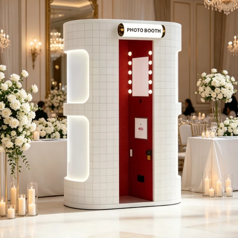 Customized Luxury Photo Booth Kiosk Professional Camera Instant Print Machine for Wedding Ceremony Birthday Party