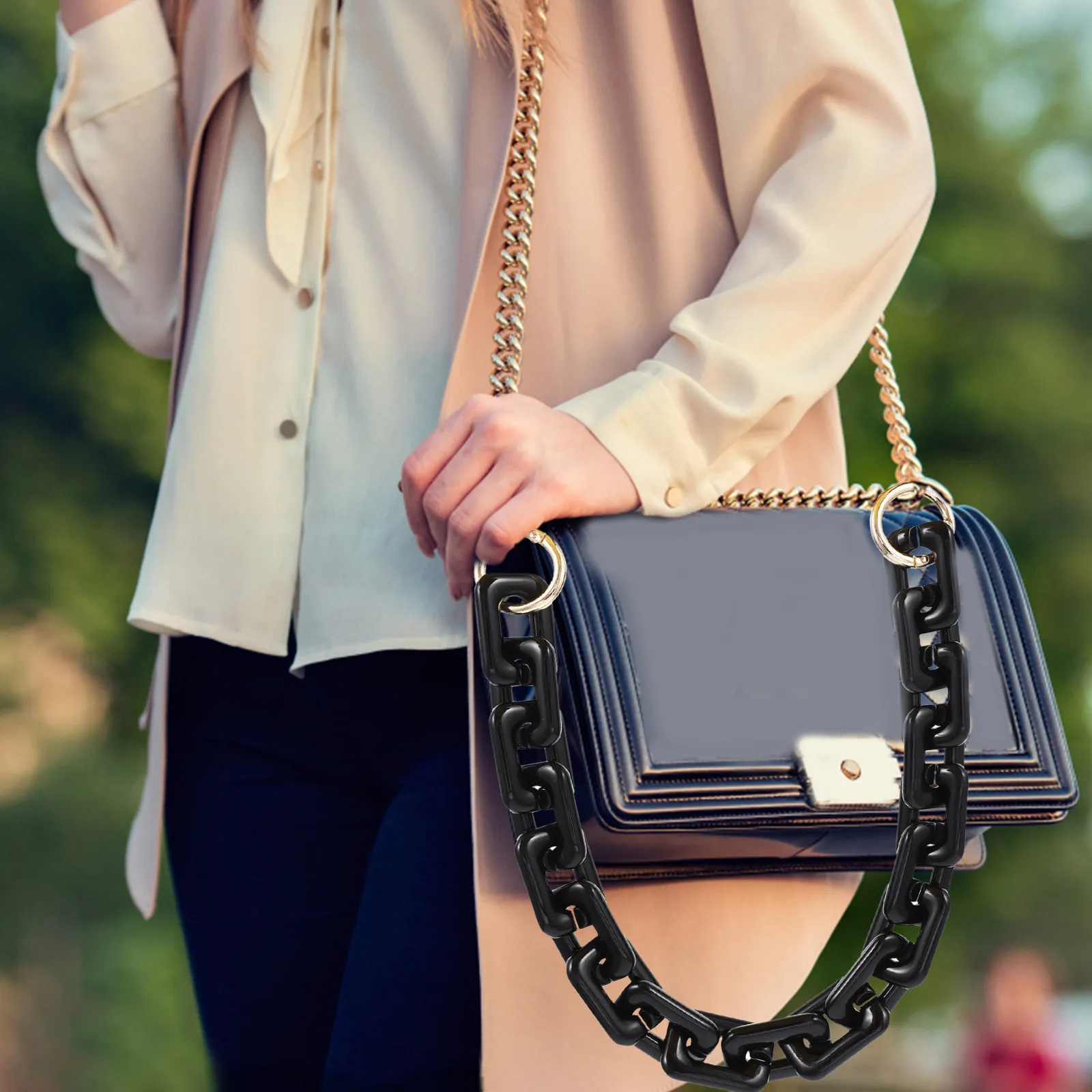 

1Pcs Stylish Shiny Acrylic Bag Chain Handbag Decoration Replacement Strap for Mini Purse Crossbody Bag DIY Fashion