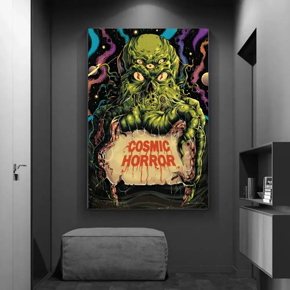 H. P. Lovecraft Cthulhu-pósteres Vintage, adhesivos para pared, impresiones adhesivas