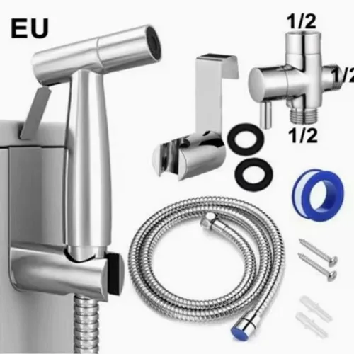 Imagen 2 del producto Accesorio para inodoro doméstico, válvula triangular de una entrada y dos salidas, lavadora de baño, pistola pulverizadora de alta presión, pistola de agua