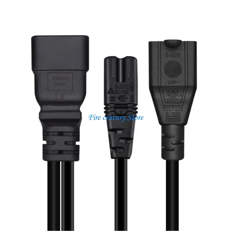 

J6PA C20 to C7+NEMA 5-15R Y Splitter Power Cord 250V IEC 320 Single IEC 320 C20 Male