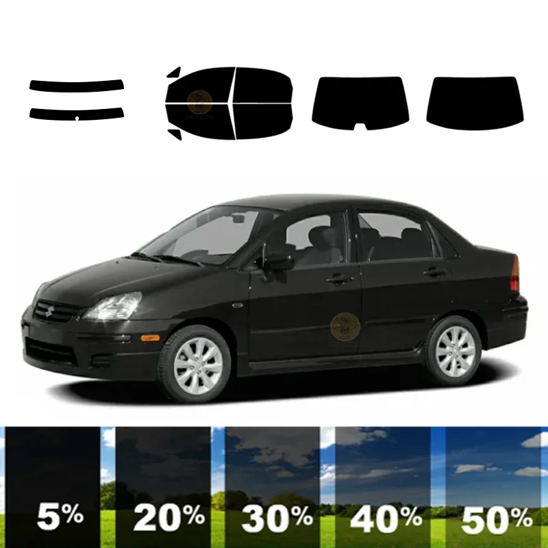 

precut Removable Window Tint Film For Car 100% UVR 5%-70%VLT Heat Insulation Carbon ﻿For SUZUKI AERIO 4 DR SEDAN 2002-2007