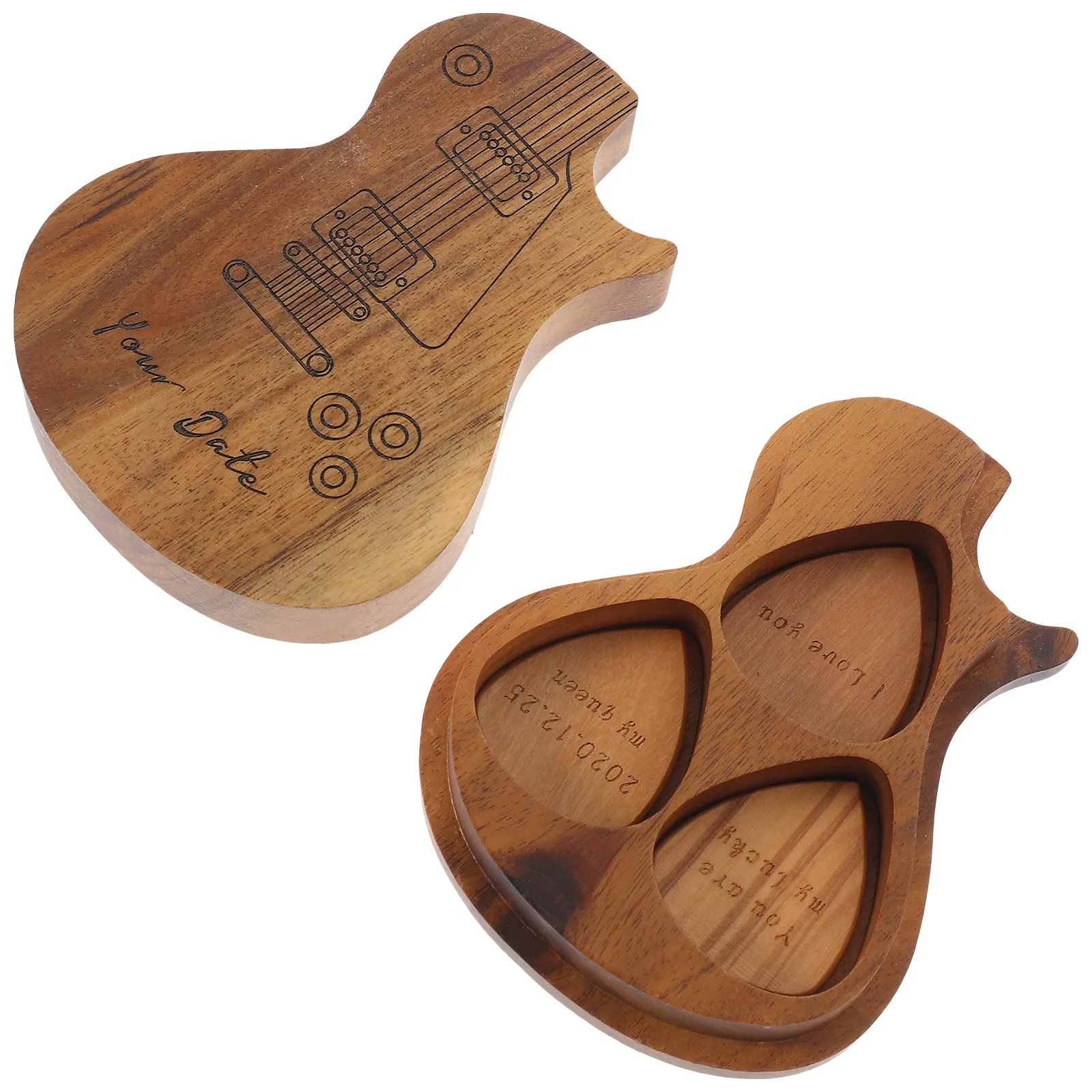 

Wooden Box Storage Holder ganizer Picks Storage Box Container Accessories Case Guitar Accessories for Guitar Parts