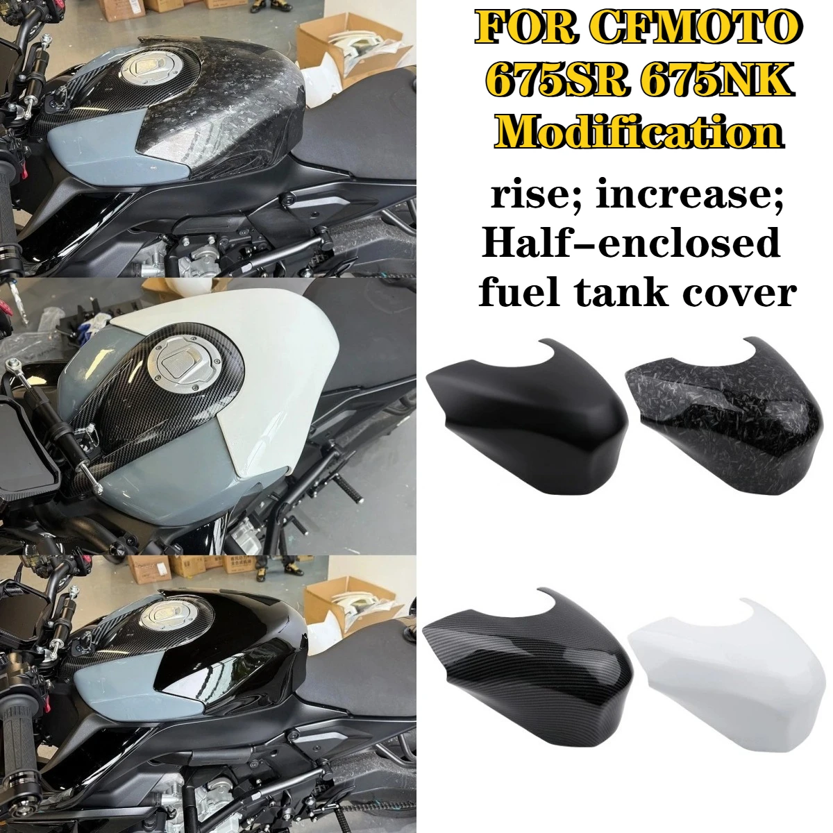 for CFMOTO 675SR 675SS 675NK Modification Raise the Fuel Top Semi-enclosed Fuel Tank Cover Fuel Cap Fuel Tank Fittings