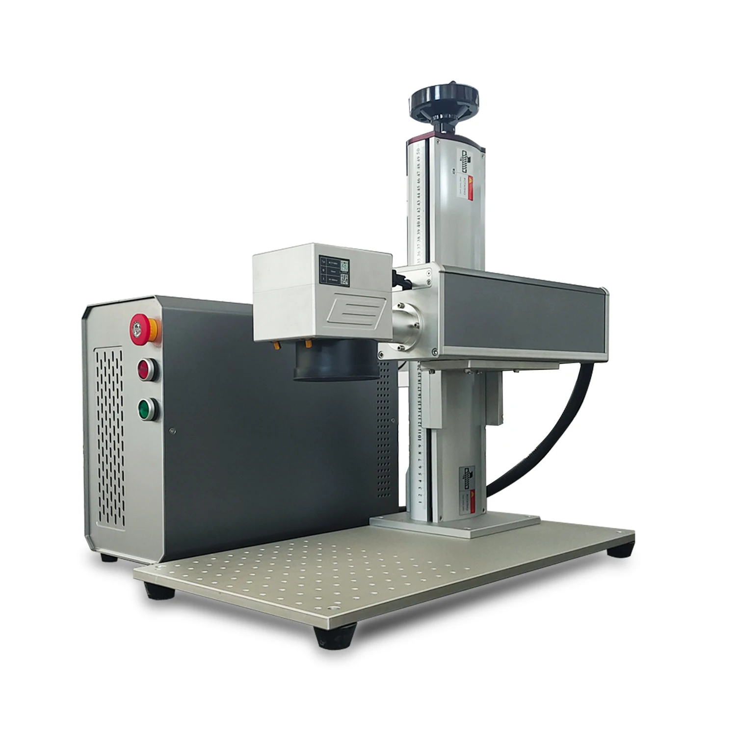 For30W Fiber Laser Marking Machine Price With 300*300mm SG7110 Scan Head EZCAD Control Double Red Dots 80MM Rotatory Plate Holde