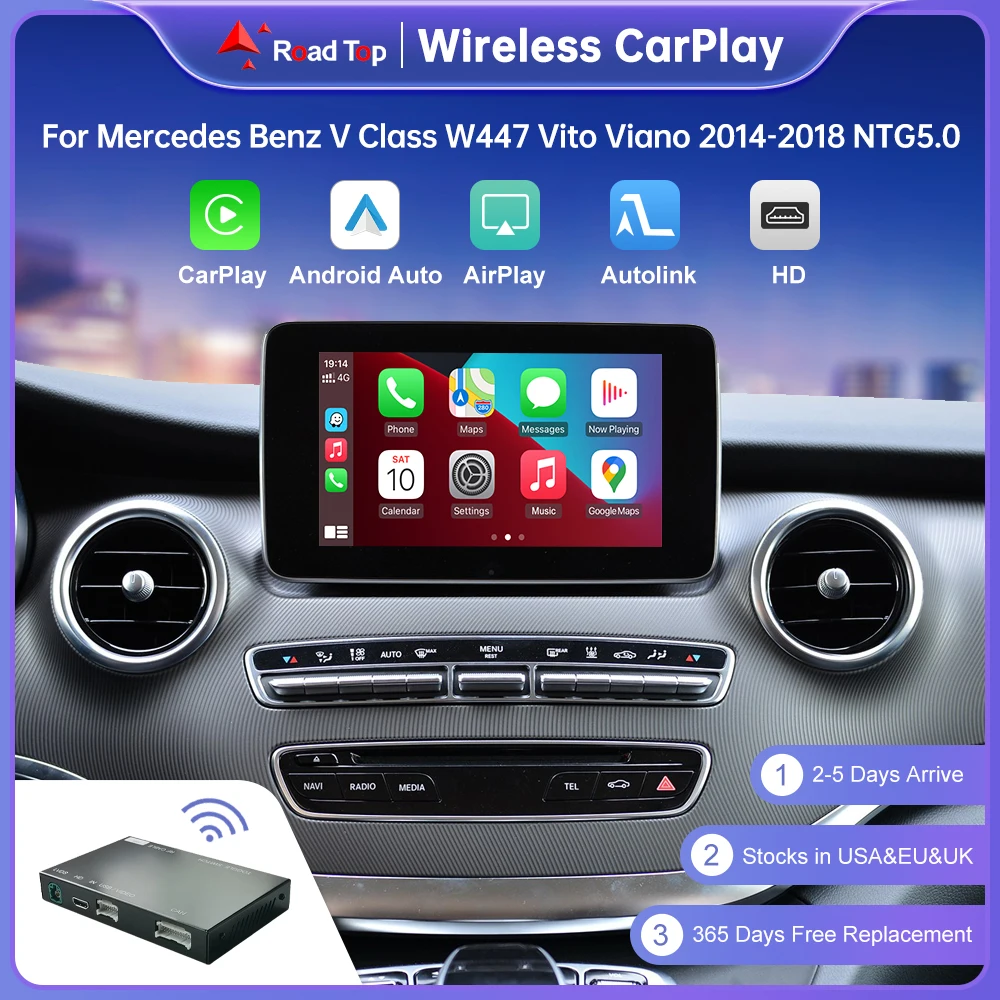 Wireless CarPlay for Mercedes Benz V Class Vito Viano W447 2014-2018 Android Auto Mirror Link AirPlay Car Play Camera View