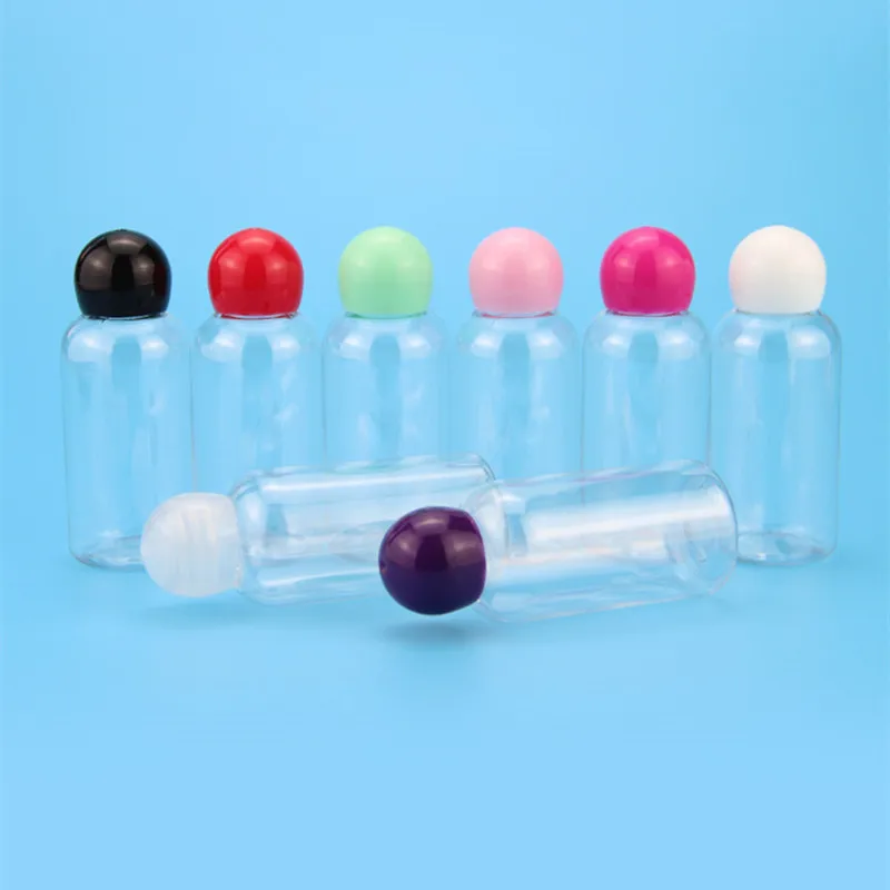 

10pcs 40ml Colorful Cosmetics Separate Bottles Mushroom Ball Cap Toner Essence Plastic Separate Bottles Portable Travel Perfume